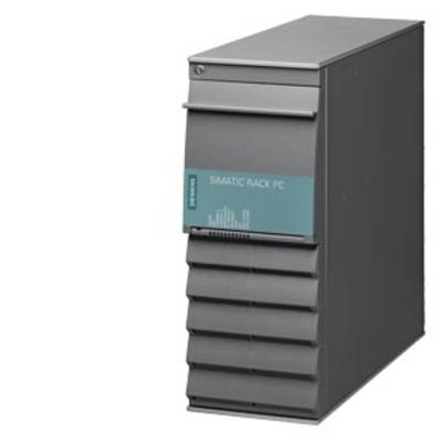 Ein grauer Industrie-Computer mit einem 'SIMATIC RACK PC'-Aufdruck auf der Vorderseite. Geeignet für industrielle Anwendungen.