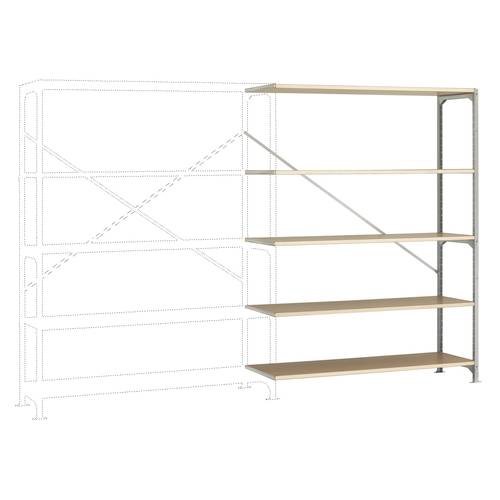 Thumbnail - Manuflex RB2523 Fachbodenregal-Anbaumodul 120 kg (B x H x T) 1470 x 2000 x 600 mm Stahl verzinkt Verzinkt Holzboden