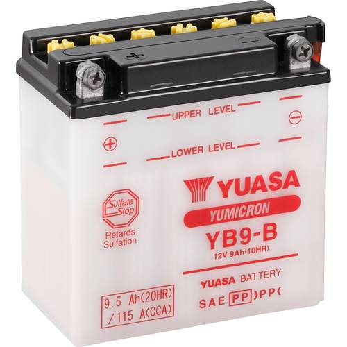 Yuasa YB9-B Motorradbatterie 12 V 9 Ah Poltyp: Schraubklemme Typ 6