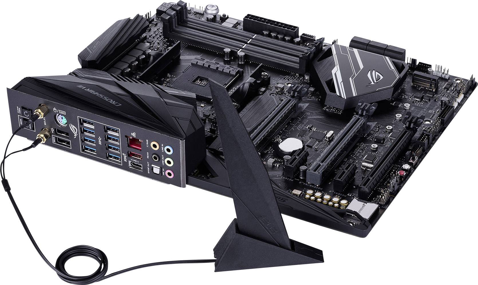 Asus ROG Crosshair VII Hero (WI-FI) Mainboard Sockel (PC) AMD® AM4 Formfaktor (Details) ATX Mainboard-Chipsatz AMD® X470-3