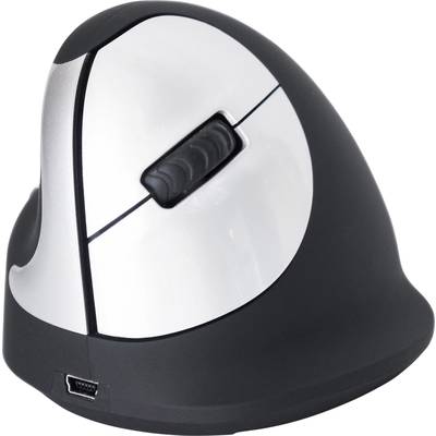 R-GO Tools RGOHEWLL Ergonomische Maus Funk Größe: M Optisch Schwarz, Silber 4 Tasten 1750 dpi Ergonomisch