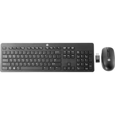 HP Slim Wireless Keyboard & Mouse Funk Tastatur, Maus-Set  Deutsch, QWERTZ Schwarz