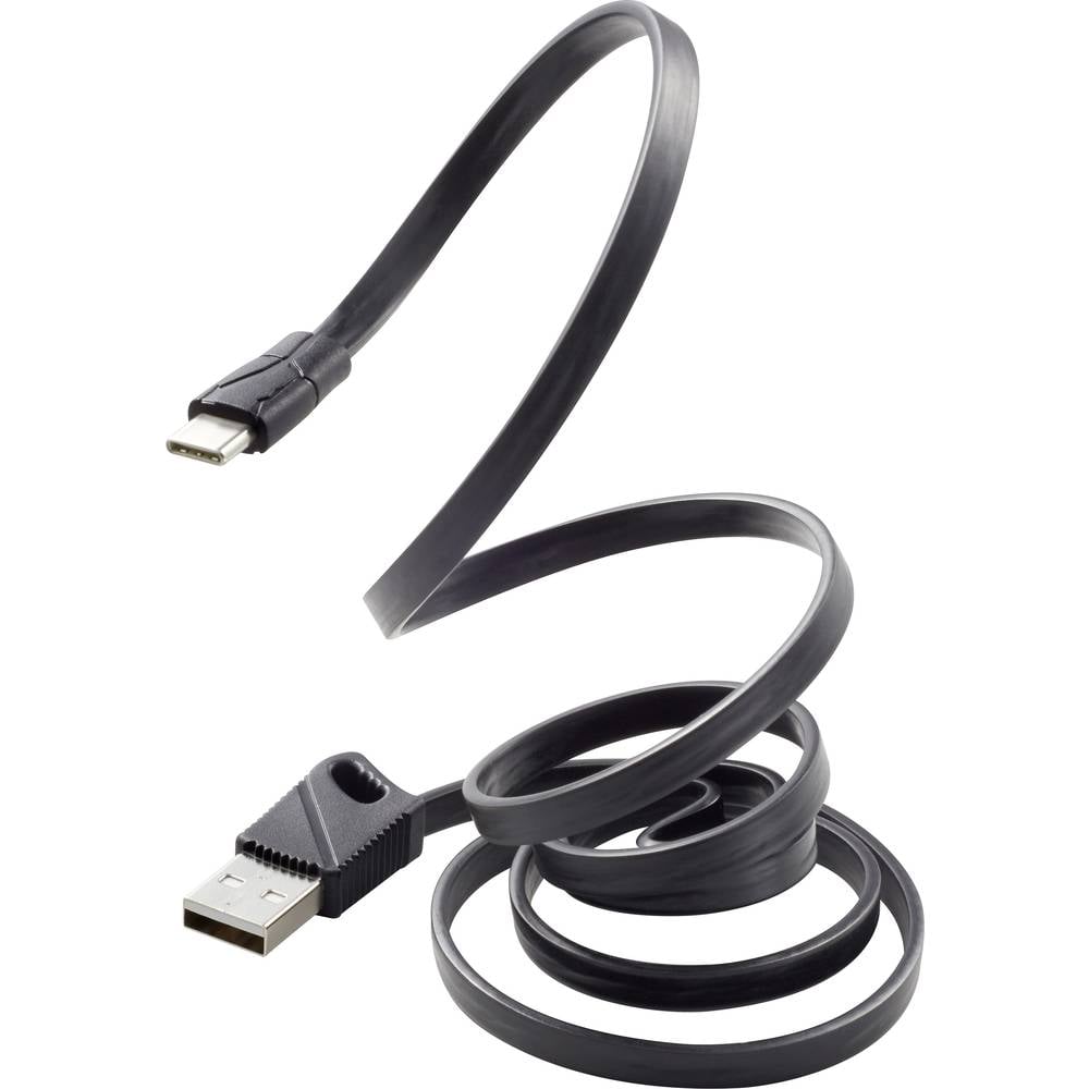 Renkforce USB 2.0 Aansluitkabel [1x USB-A 2.0 stekker 1x USB-C stekker] 1 m Zwart