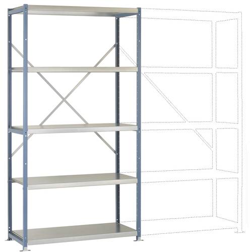 Thumbnail - Manuflex RP1019.5007 Fachbodenregal-Grundmodul 100 kg (B x H x T) 970 x 2000 x 500 mm Stahl pulverbeschichtet Brillant-B...