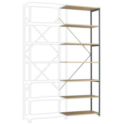 Thumbnail - Manuflex RP1731.5012 Fachbodenregal-Anbaumodul 120 kg (B x H x T) 970 x 3000 x 1000 mm Stahl pulverbeschichtet Lichtblau...