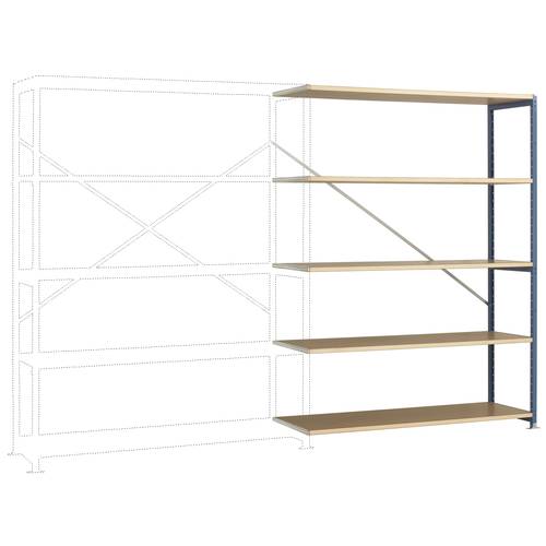 Thumbnail - Manuflex RP1144.6011 Fachbodenregal-Anbaumodul 140 kg (B x H x T) 1470 x 2000 x 800 mm Stahl pulverbeschichtet Resedagrü...