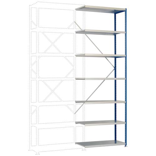 Manuflex RP1719.2001 Fachbodenregal-Anbaumodul 100 kg (B x H x T) 970 x 2500 x 500 mm Stahl pulverbeschichtet Rot, Orang...