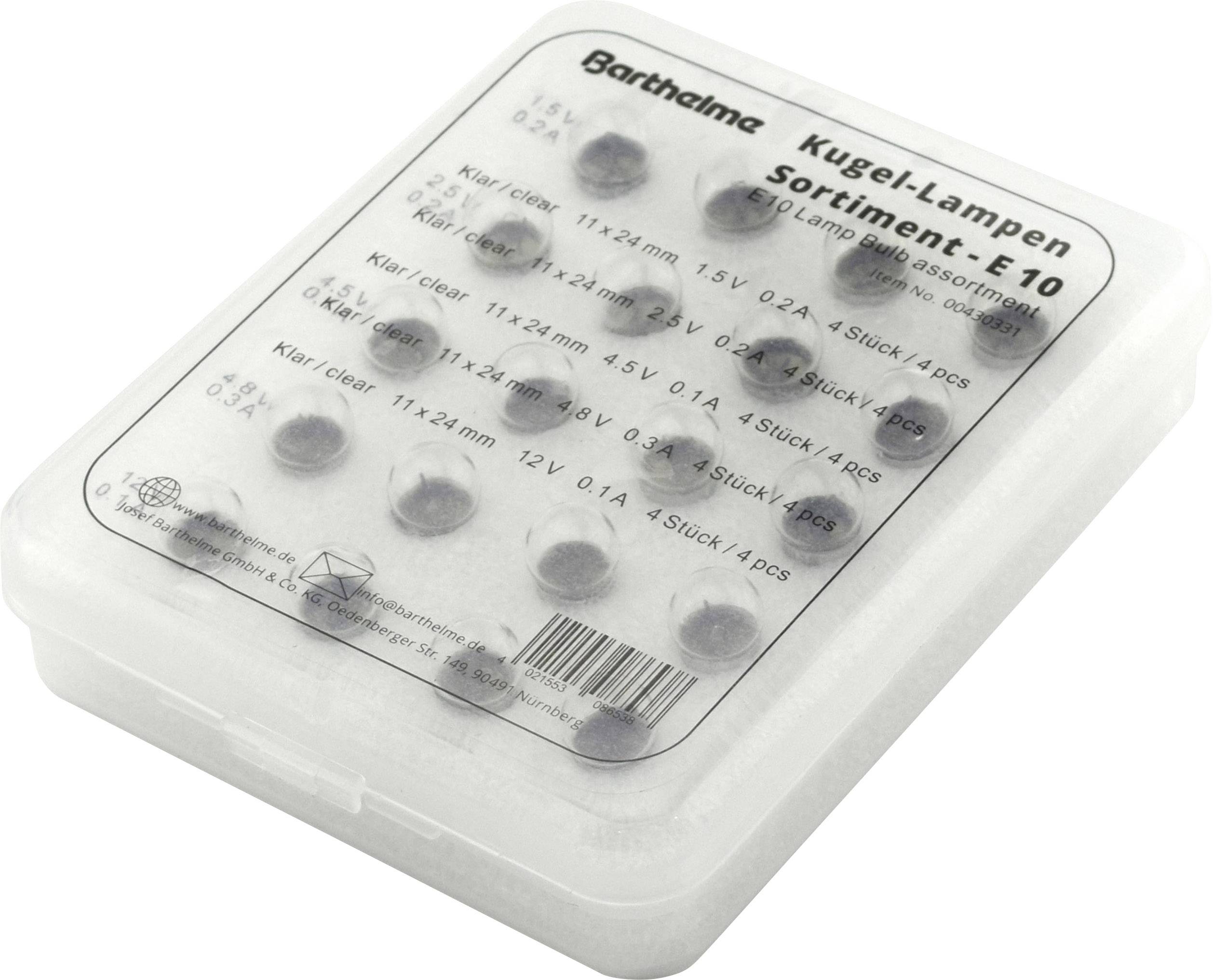 Barthelme 00430331 Skalenlampe 1.5 V, 2.5 V, 4.5 V, 4.8 V, 12 V Sockel E10 Klar 1 Set-1