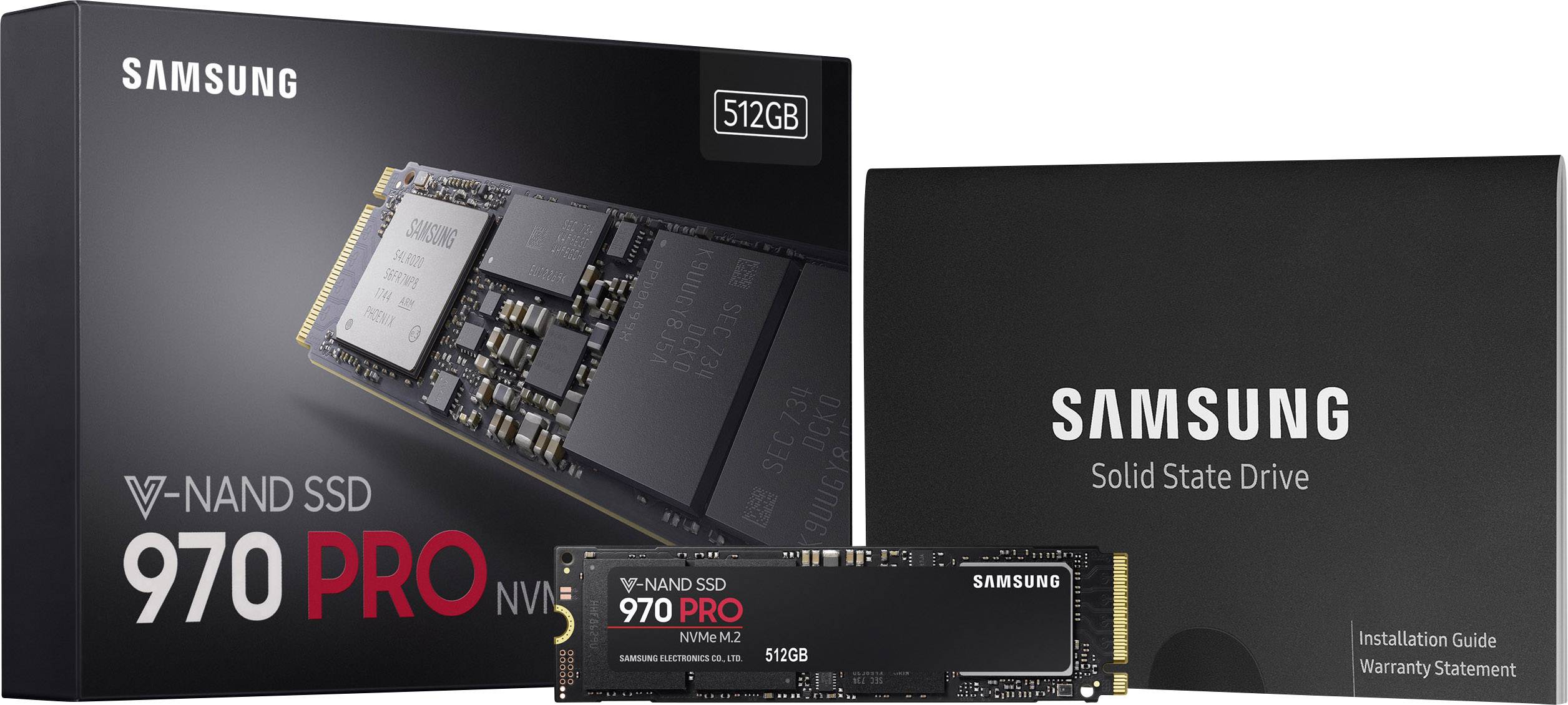 Samsung 970 PRO 512 GB Interne M.2 PCIe NVMe SSD 2280 M.2 NVMe PCIe 3.0 x4 Retail MZ-V7P512BW-1