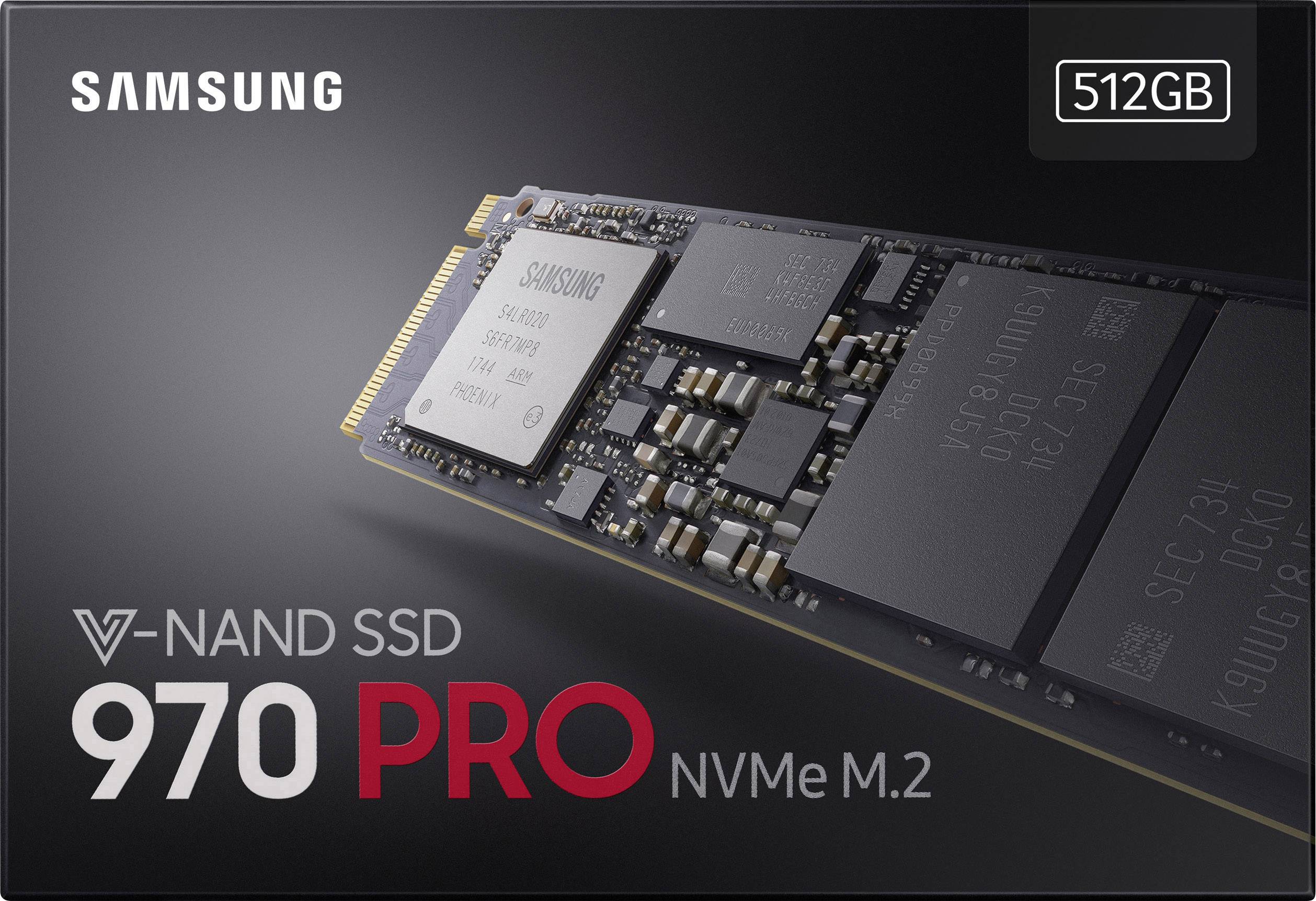 Samsung 970 PRO 512 GB Interne M.2 PCIe NVMe SSD 2280 M.2 NVMe PCIe 3.0 x4 Retail MZ-V7P512BW-5