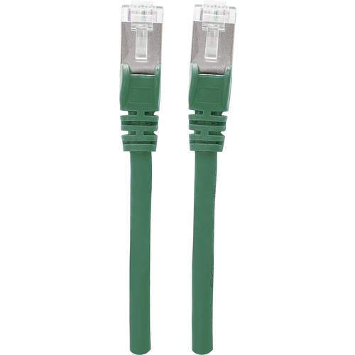 Intellinet 736886 RJ45 Netzwerkkabel, Patchkabel CAT 6a S/FTP 10.00 m Grün Folienschirm, Geflechtschirm, Halogenfrei 1 S...