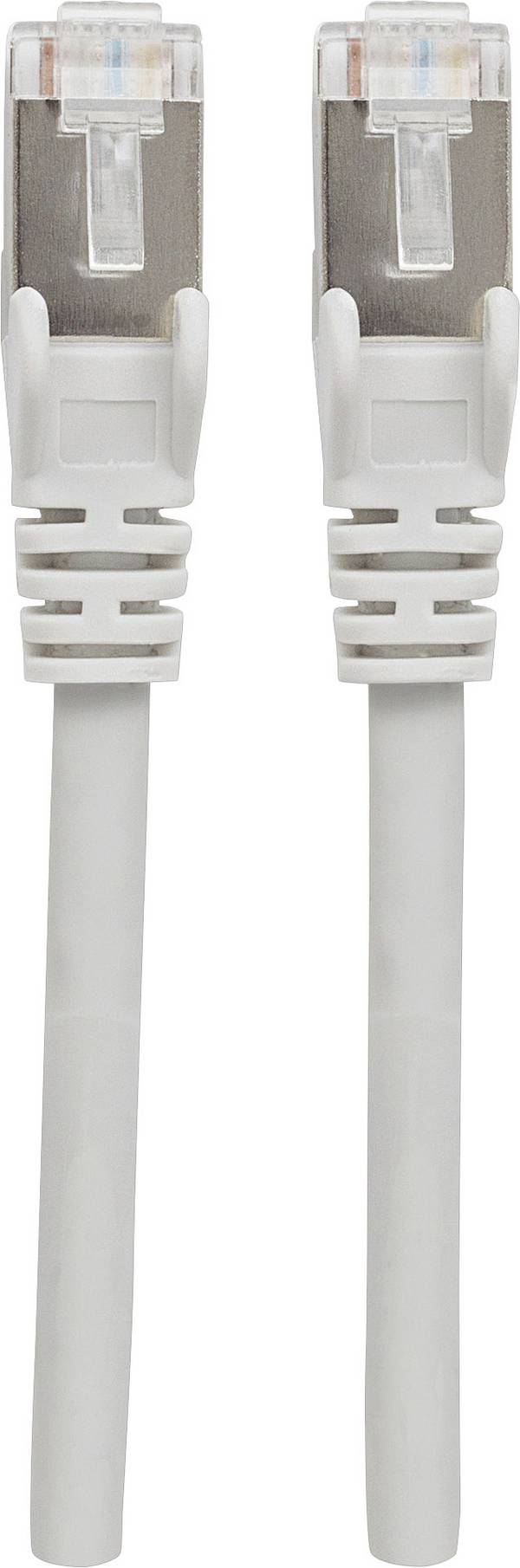 Intellinet 737067 RJ45 Patchkabel CAT 6a S/FTP 20.00 m Grau Folienschirm, Geflechtschirm, Halogenfrei 1 St.