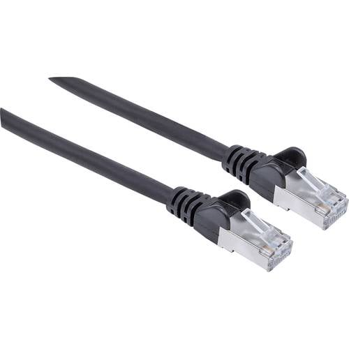 Thumbnail - Intellinet 318846 RJ45 Netzwerkkabel, Patchkabel CAT 6a S/FTP 30.00 m Schwarz Folienschirm, Geflechtschirm, Halogenfrei ...