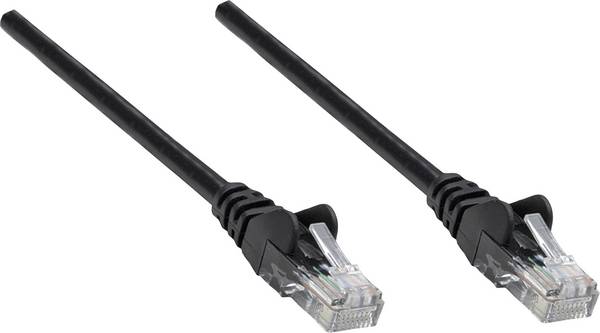 Intellinet 737012 RJ45 Patchkabel CAT 6a S/FTP 0.25 m Schwarz Einzelschirm, Gesamtschirm, Halogenfrei 1 St.