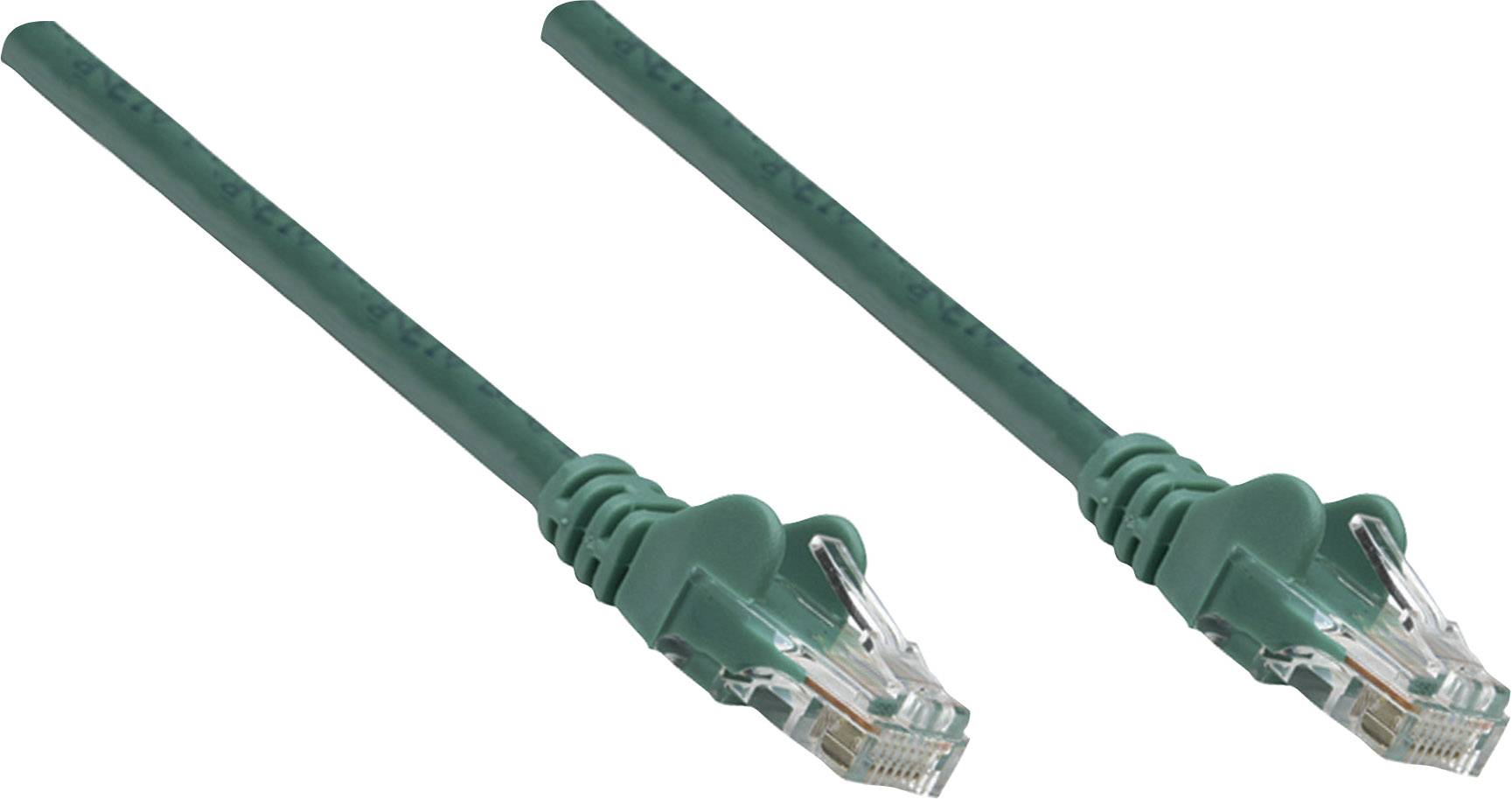 Network Cable, Cat5e compatible, CCA, U/UTP, PVC, 0.25 m, Green