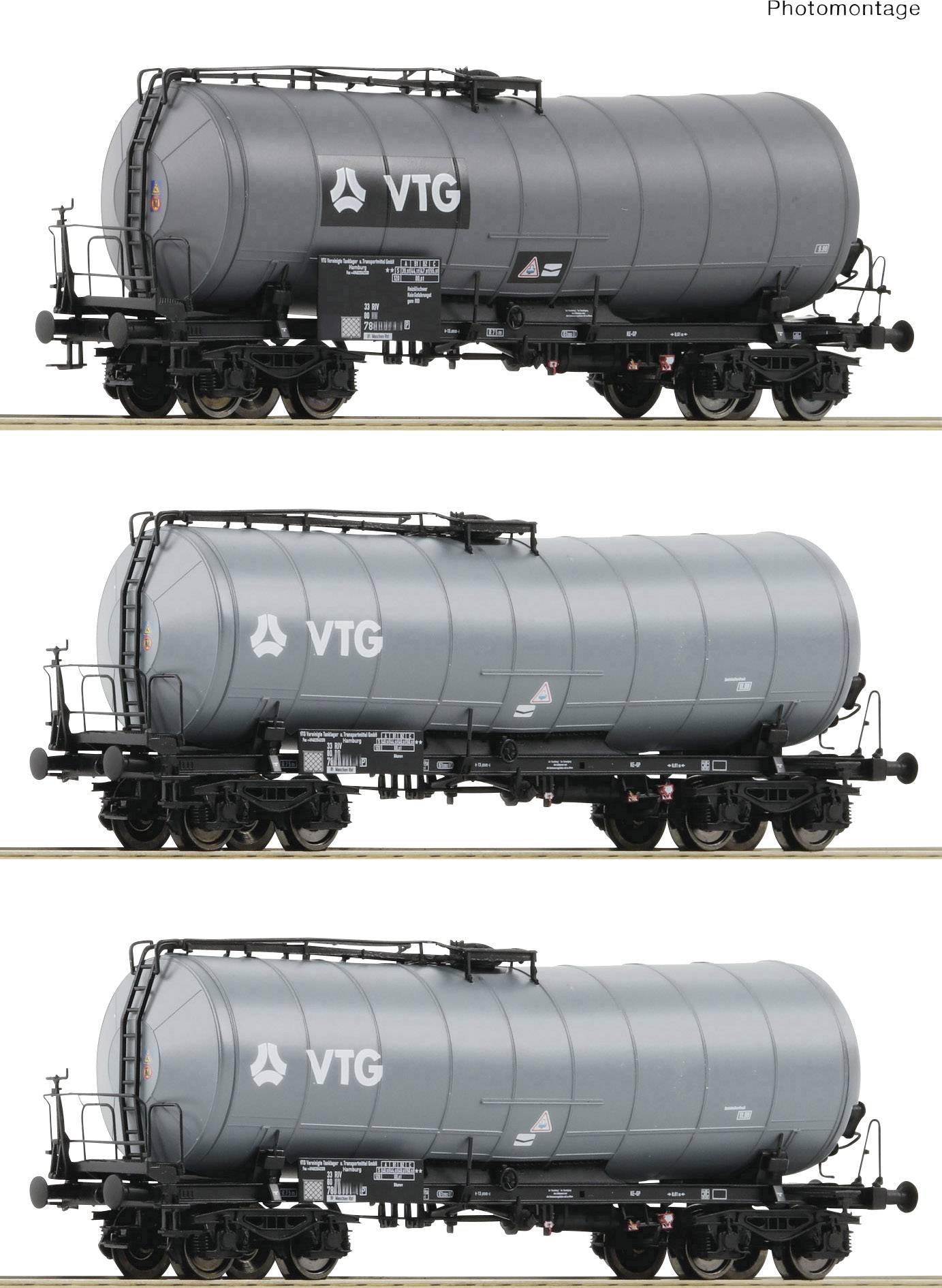 ROCO 76126 3-tlg. Set: Knickkesselwagen, VTG
