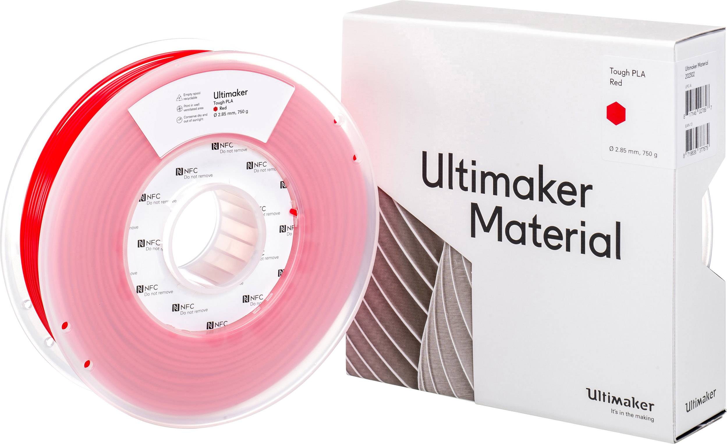 UltiMaker Filament Tough Tough PLA schlagfest 2.85 mm Rot 750 g