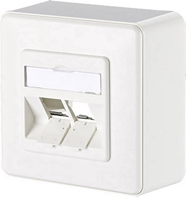 METZ CONNECT Modul Anschlussdose AP, 2 Port unbestückt reinweiß