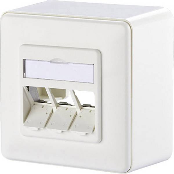 METZ CONNECT Modul Anschlussdose AP, 3 Port unbestückt reinweiß