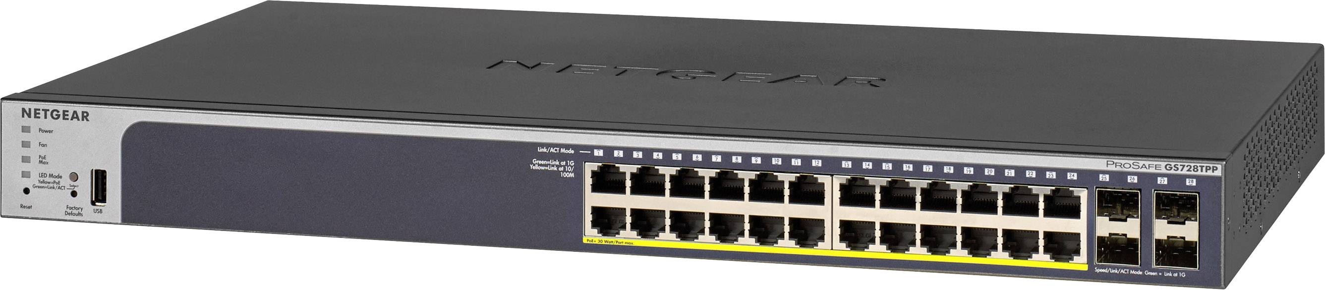 NETGEAR GS728TPPv2 Netzwerk Switch RJ45/SFP 28 Port PoE-Funktion