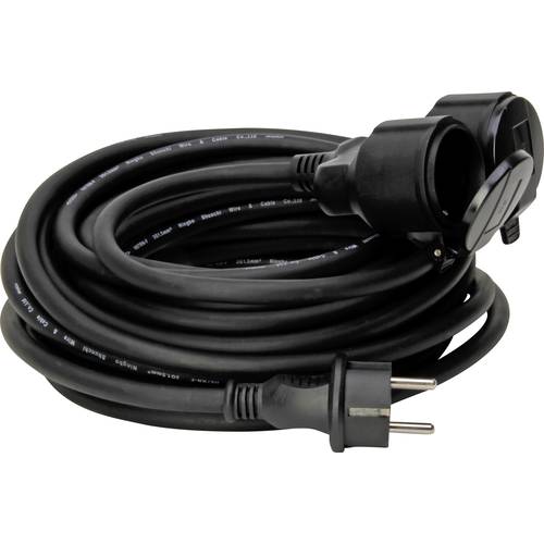 Kopp 145211048 Strom Verlängerungskabel 16 A Schwarz 10.00 m H07RN-F 3x1,5 mm² für Außenbereich geeignet