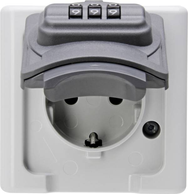 Kopp 109802008 1fach Aufputz-Steckdose  abschließbar IP44 Grau, Schwarz