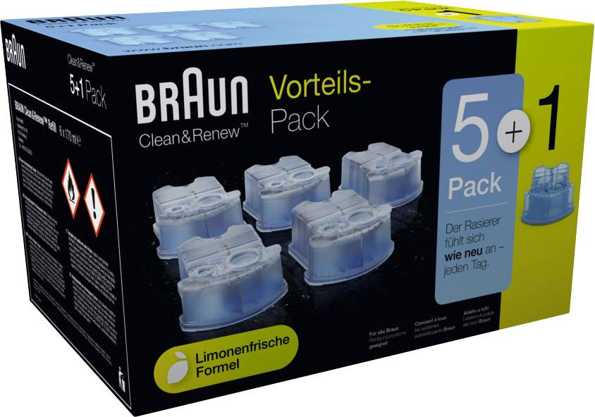 2x BRAUN Clean & Renew 5+1 Ersatzkartuschen für elektrische Rasierer