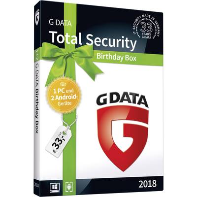 G-Data Total Security 2018 Birthday Box Vollversion, 1 Lizenz Windows, Android 
