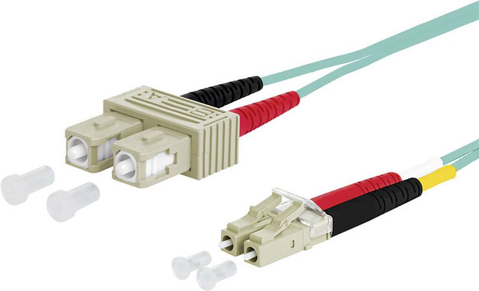 Metz Connect 151J1EOJO10E Glasfaser LWL Anschlusskabel 1.00 m Türkis [2x SC-Stecker - 2x LC-Stecker] 50/125 µ Multimode 