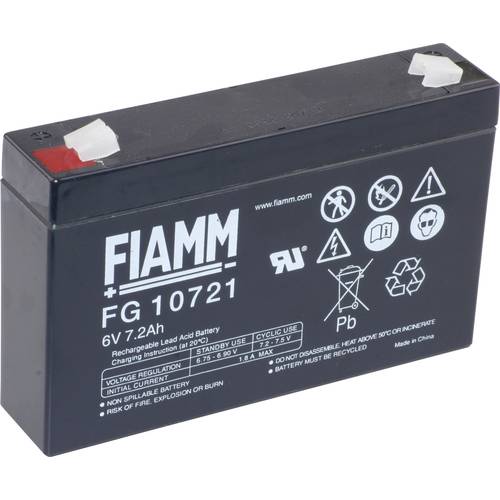 Thumbnail - Fiamm PB-6-7,2 FG10721 Bleiakku 6 V 7.2 Ah Blei-Vlies (AGM) (B x H x T) 150 x 100 x 34 mm Flachstecker 4.8 mm Wartungsfr...