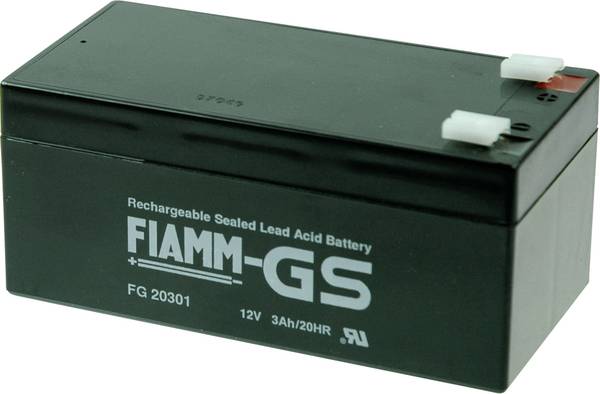 Fiamm PB-12-3,4-4,8 FG20341 Bleiakku 12 V 3.4 Ah Blei-Vlies (AGM) (B x H x T) 134 x 66 x 65 mm Flachstecker 4.8 mm Wartungsfrei, Geringe Selbstentladung