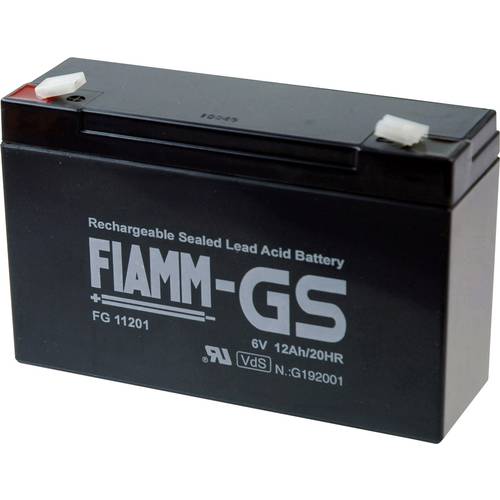 Fiamm PB-6-12 FG11201 Bleiakku 6 V 12 Ah Blei-Vlies (AGM) (B x H x T) 151 x 99 x 50 mm Flachstecker 4.8 mm Wartungsfrei,...