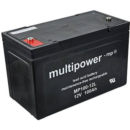 Thumbnail - multipower PB-12-100 MP100-12L Bleiakku 12 V 100 Ah Blei-Vlies (AGM) (B x H x T) 338 x 217 x 170 mm M6-Schraubanschluss ...