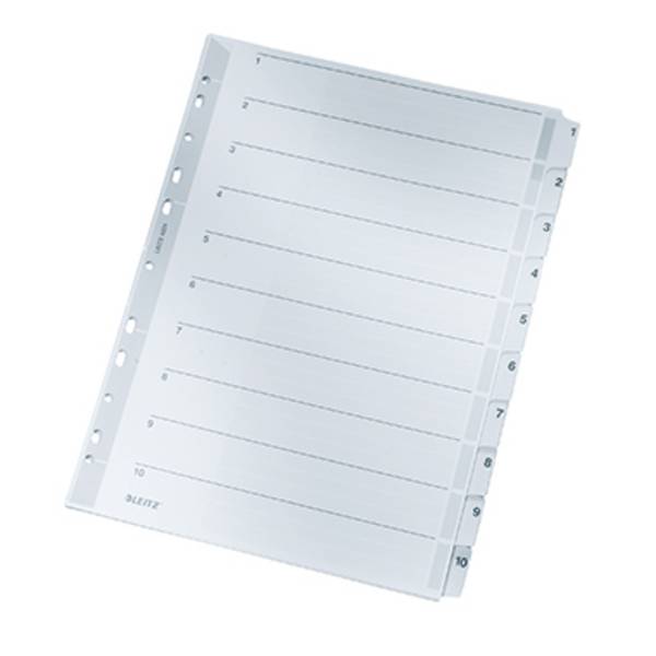 Leitz 4324 Register DIN A4 1-10 Karton Grau 10 Registerblätter  43240000
