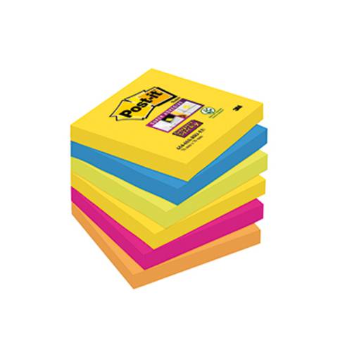 Post-it Haftnotiz 6546SR 76 mm x 76 mm Neongrün, Ultrablau, Ultragelb, Ultrapink, Neonorange 540 Blatt