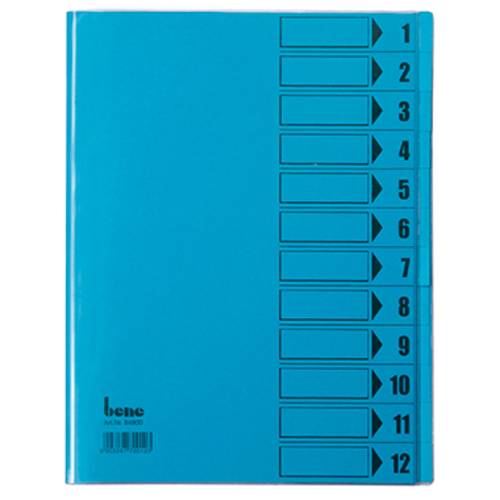 Bene Bene DIN A4 230g/m² Farbe: 084800BL Ordnungsmappe Blau DIN A4 PVC Anzahl der Fächer: 12