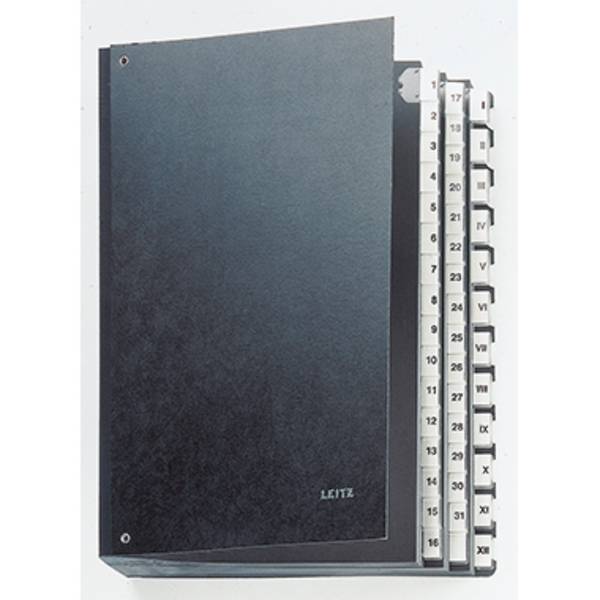 Leitz  58440095 5844 Karton Schwarz DIN A4 Anzahl der Fächer: 44 1-31, I-XII