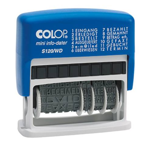 Colop mini info-dater S120/WD Datumsstempel 47 x 4 mm (B x H) Blau, Grau