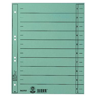 LEITZ Trennblätter, A4 Überbreite, Manilakarton 230g/qm,blau (80165830)-0
