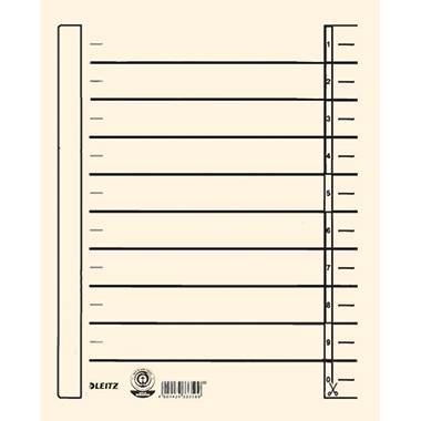 LEITZ Trennblätter, A4 Überbreite, Kraftkarton 200 g/qm (80165711)