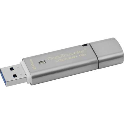 Kingston DataTraveler Locker+ G3 USB-Stick 64 GB Silber DTLPG3/64GB USB 3.2 Gen 1 (USB 3.0)