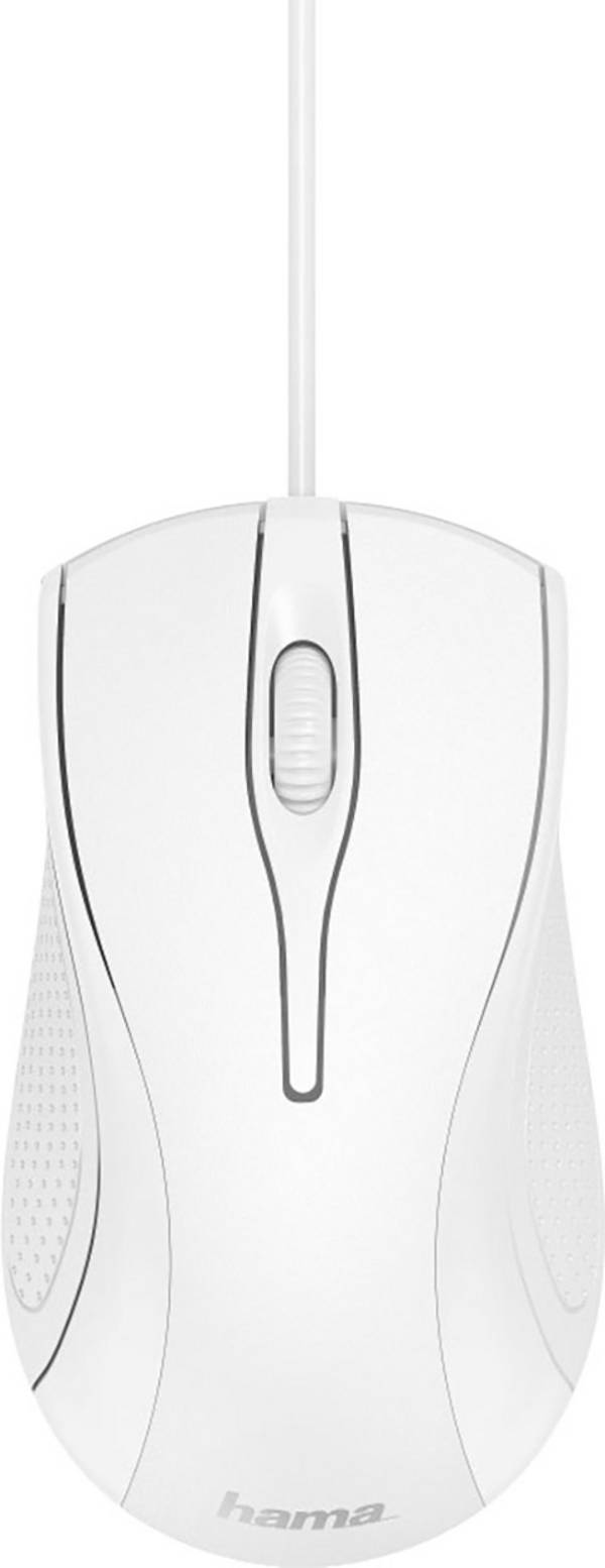 hama 00182603 Optische 3-Tasten-Maus "MC-200", kabelgebunden, Weiß