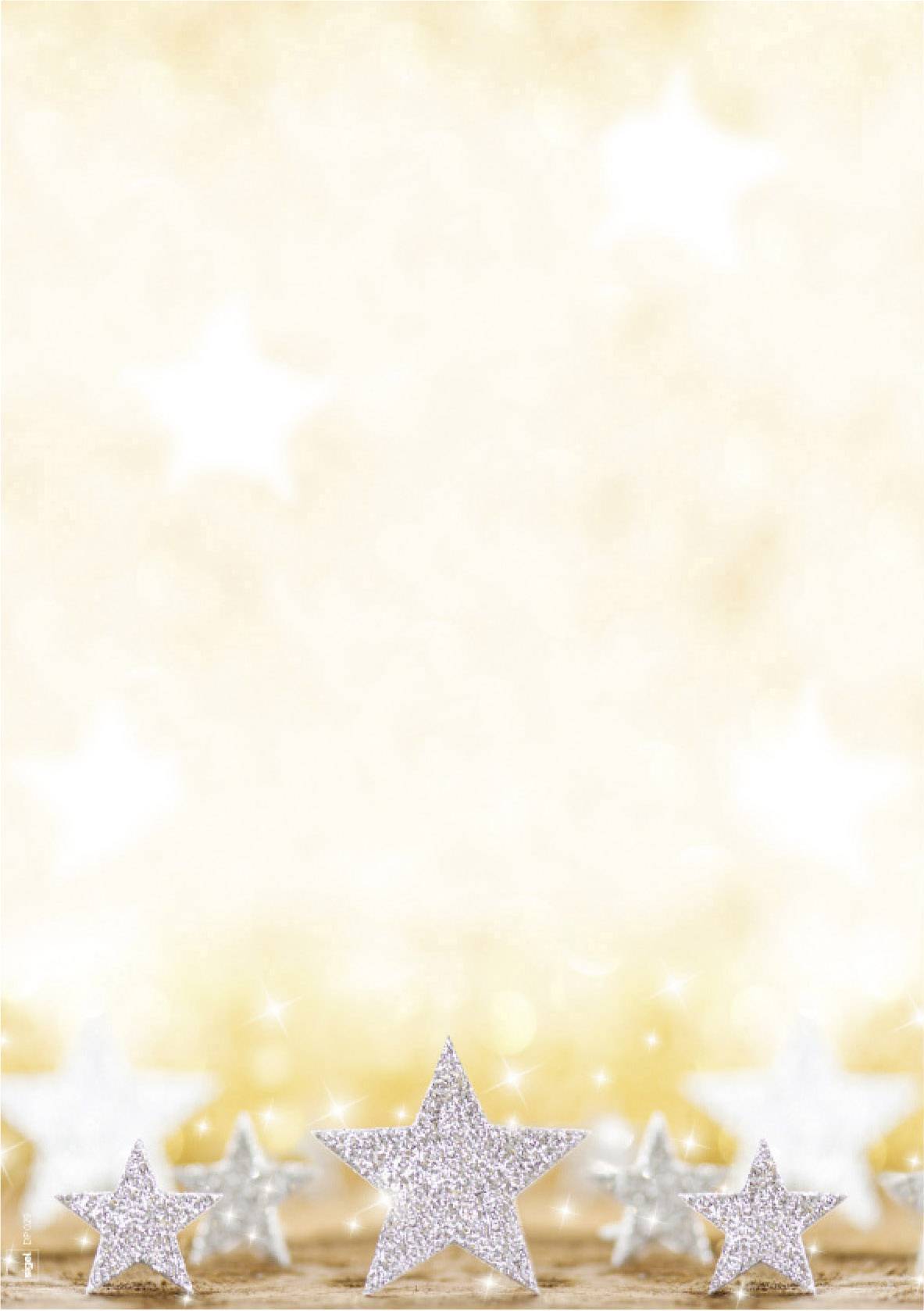 Sigel DP029 Motivpapier Weihnachten Glitter Stars DIN A4 90 g/m² Mehrfarbig 100 Blatt