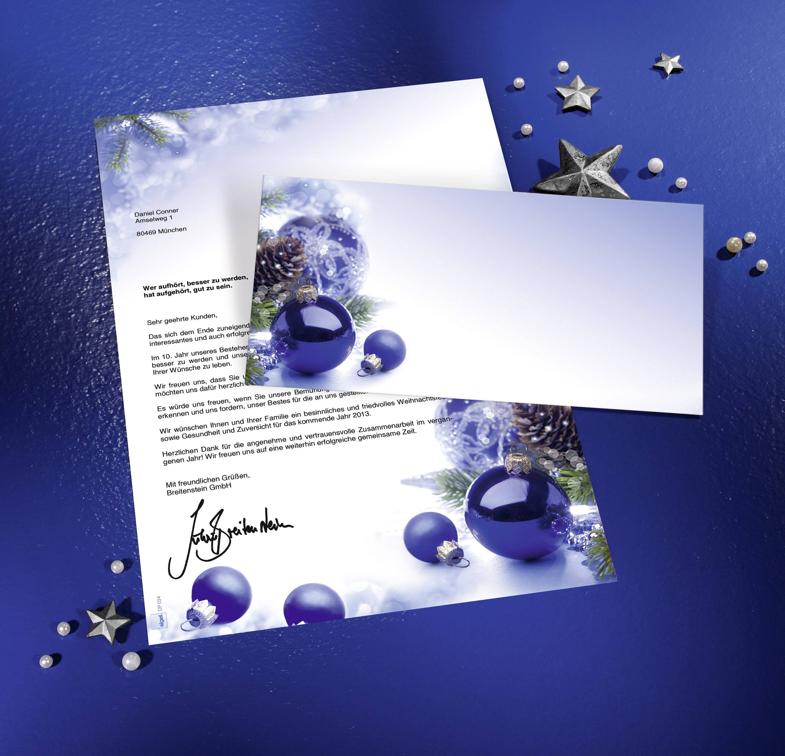 SIGEL Weihnachts-Motiv-Papier, Blue Harmony, 90 g/m², 100 Blatt-3