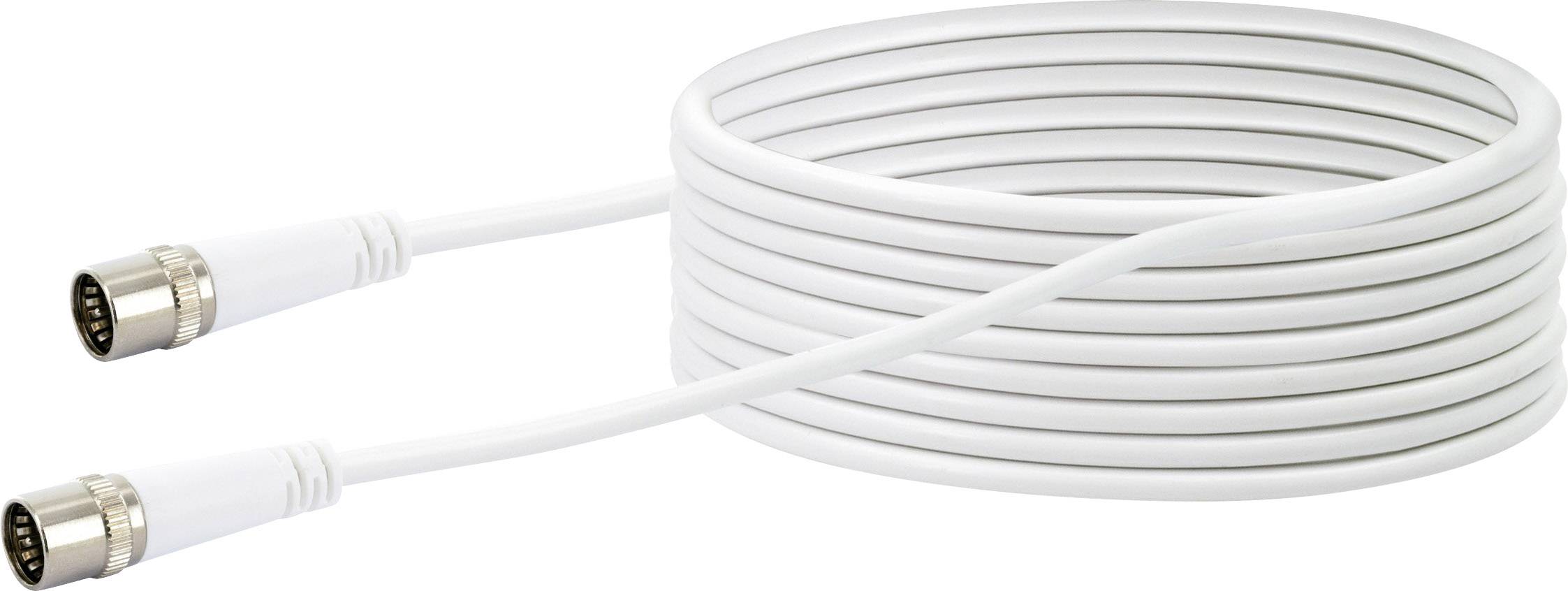 1,5m SAT Antennenkabel 2* Koaxial F-Stecker 75Ohm 75dB 2* geschirmt weiß weiss