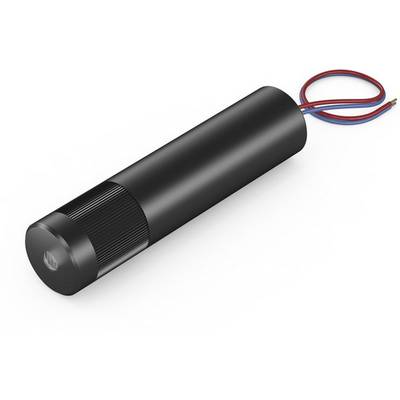 Schwarzer zylindrischer elektrischer Bauteil mit Kabeln an einem Ende.