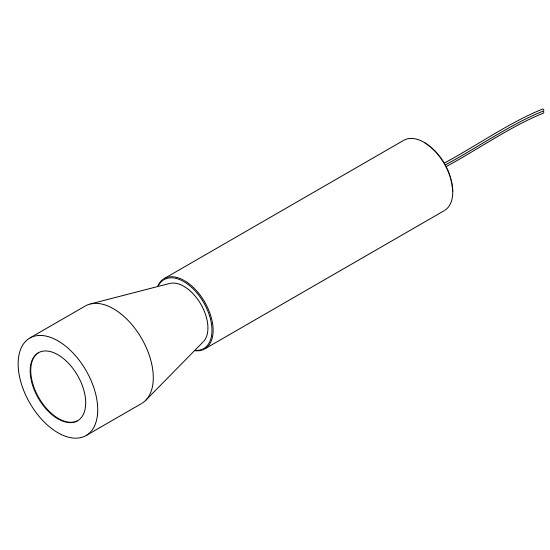 Ein vereinfachtes Diagramm eines Mikrofons ohne sichtbare Markierungen oder Details, zeigt die grundlegende Form und Struktur.