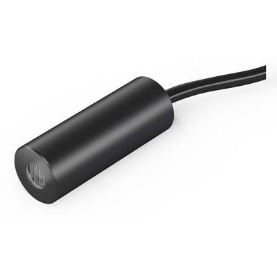 Ein zylindrischer, schwarzer Sensor mit Kabel an einem Ende.