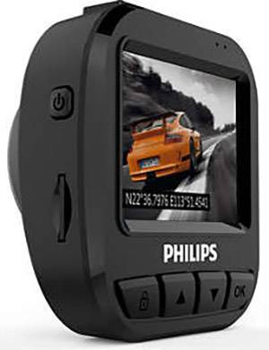 Dashcam von Philips zeigt auf dem Bildschirm ein Auto auf einer kurvigen Straße.