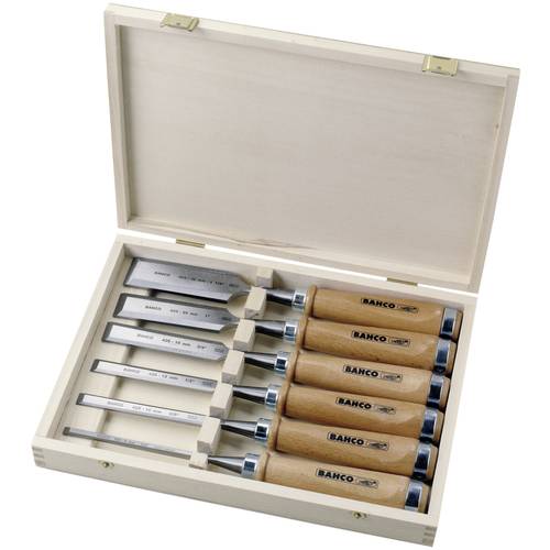 Thumbnail - Stechbeitel-Satz, 6-Tlg, Holzbox, 6,10,12,18,25,32mm Bahco 425-083